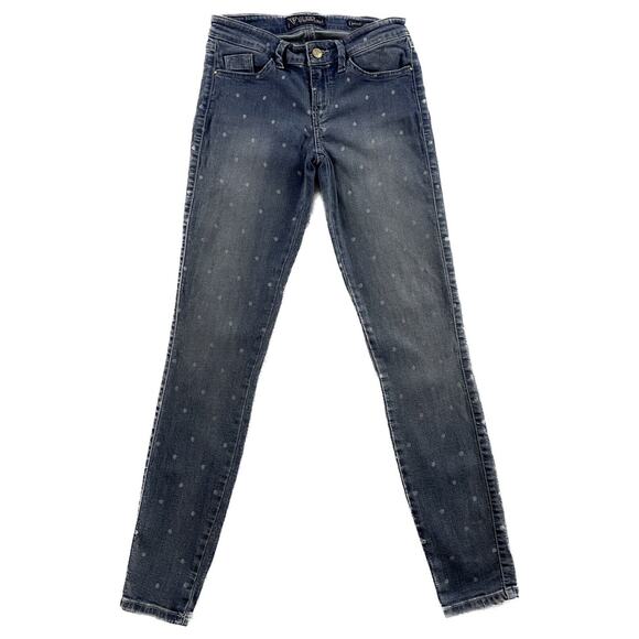 Guess Britney Jeans Womens Size 26 Blue Allover Print Leggings Low Denim - Picture 1 of 14